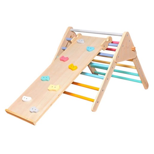 KINDER HOME Pikler trougao 2 u 1 drvena penjalica i tobogan V01F021