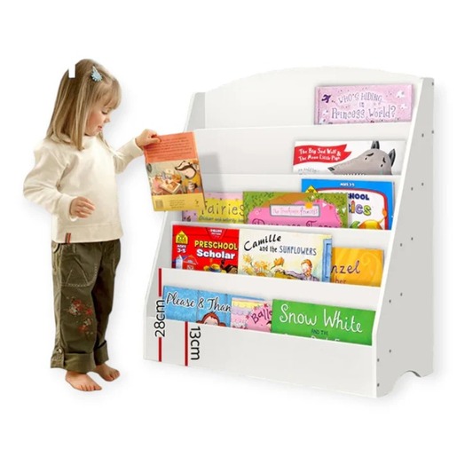 KINDER HOME decija polica za knjige i igracke bela JVTR-3241