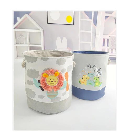 KINDER HOME Sklopiva dečija korpa za igračke i odeću siva GH-KK03