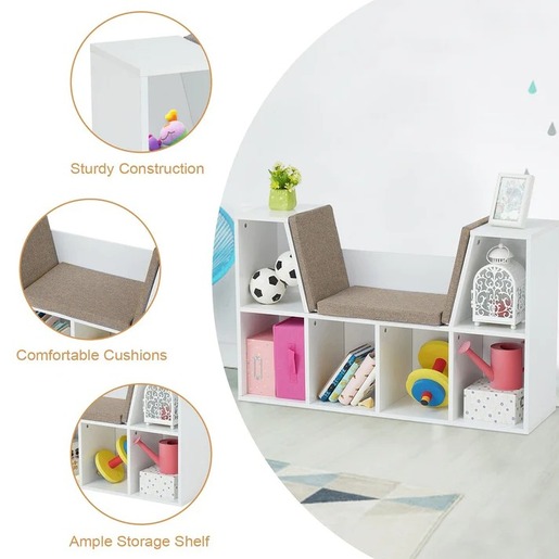 KINDER HOME 3 u 1 dečija polica za knjige i klupa JVTR-3153