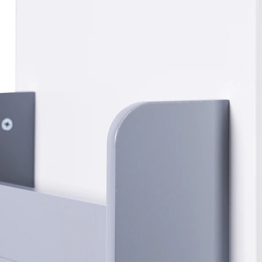 KINDER HOME RAKETA sa rotirajućim odsekom za 360 stepeni drvena - za odlaganje knjiga i igračaka BELA/SIVA TF-6914