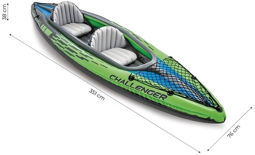 Intex Challenger k2 kajak na naduvavanje za 2 osobe, vesla, pumpa, pokrivač, 68306