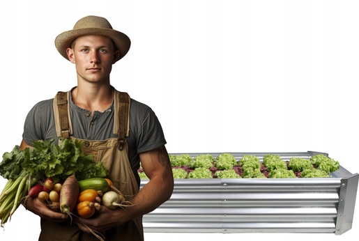 Chomik Baštenska žardinjerica 180 cm za povrće i cveće pravougaona pocinkovana ZAK8298