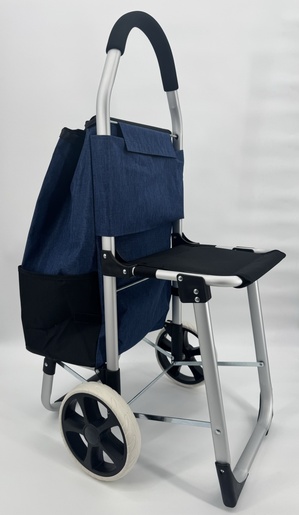 Bolzz Kolica za pijacu sa sedistem plavo-crna BOLKOLSEDNAV