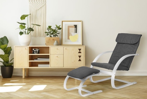 Modern Home Stolica za ljuljanje sa naslonom za noge white TXWQM-31-6WHI