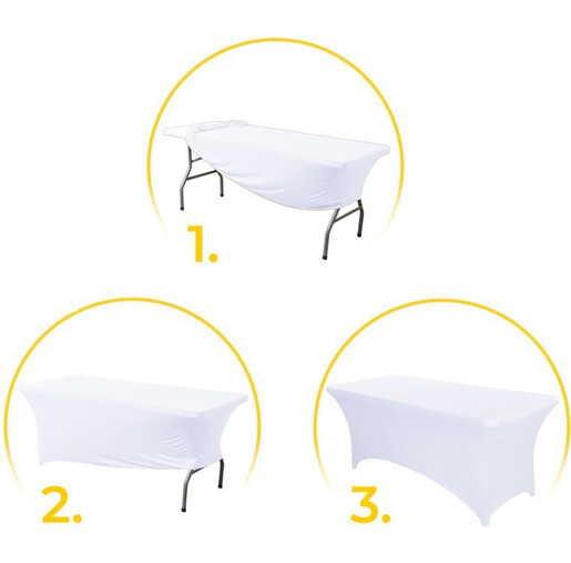 Modern Home Univerzalna navlaka za sto 180 cm bela HTSP6FT WHITE