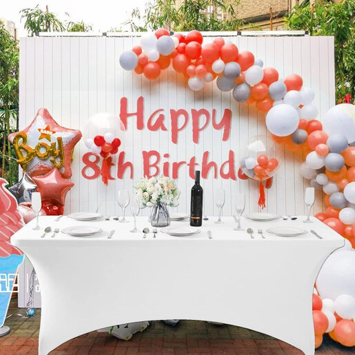 Modern Home Univerzalna navlaka za sto 180 cm bela HTSP6FT WHITE