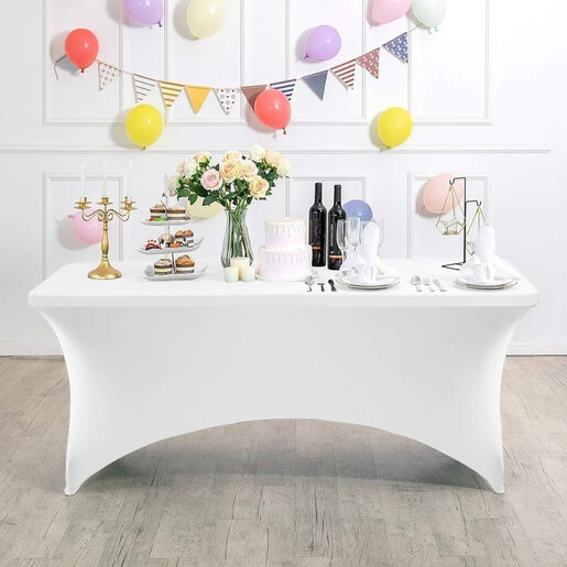 Modern Home Univerzalna navlaka za sto 180 cm bela HTSP6FT WHITE