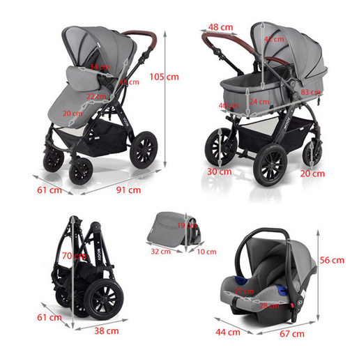 Kinderkraft moov kolica za bebe 3u1 black KSMOOV00BLK300I