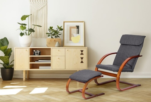 Modern Home Stolica za ljuljanje sa naslonom za noge walnut TXWQM-31-6WAL