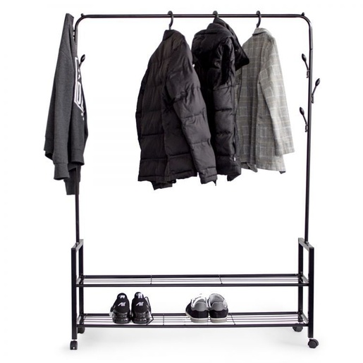 Modern Home Stalak za odeću sa dve police za obuću i točkićima GH-203