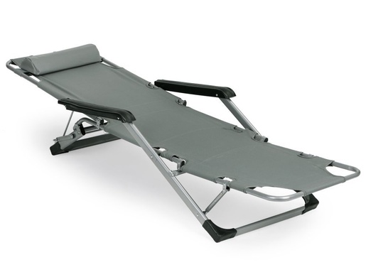 Baštenska ležaljka za plažu 2u1, siva, MultiGarden