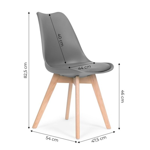 Modern Home Trpezarijske stolice set 4 kom filipo dark grey PC-003 DG