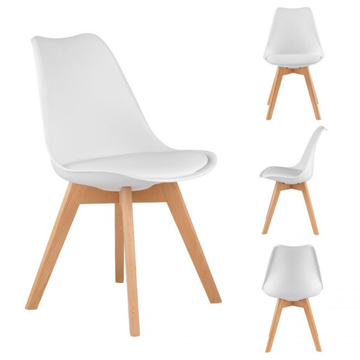 Modern Home Trpezarijske stolice set 4 kom filipo bela PC-003 WHITE