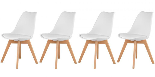 Modern Home Trpezarijske stolice set 4 kom filipo bela PC-003 WHITE