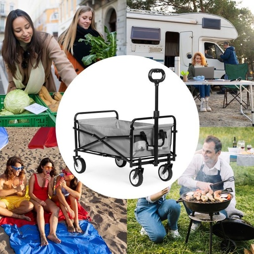 Multi Garden Sklopiva kolica za plažu 48x90cm gray, TC-005 GREY