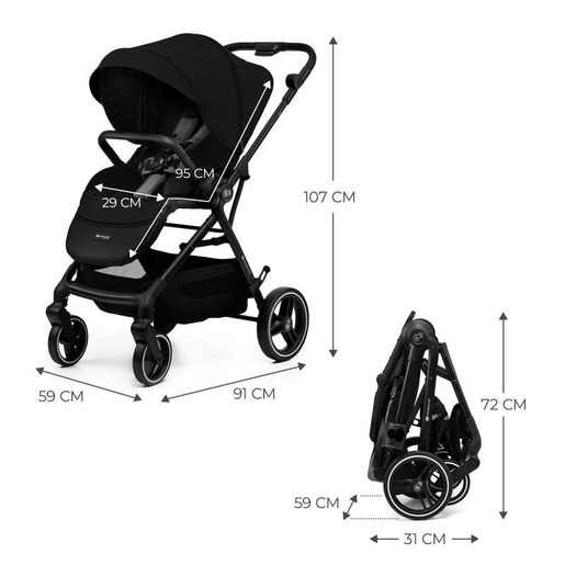 Kinderkraft kolica yoxi pure black KSYOXI00BLK0000