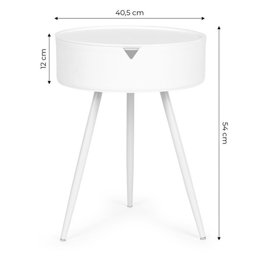 Modern Home Okrugli stočić sa uklonivim poklopcem CT3022 WHITE