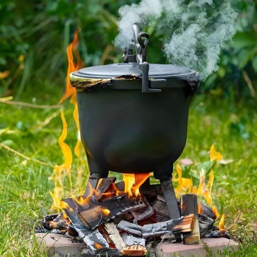 Multi Garden Liveni gvozdeni kotlić 10l, lovački lonac VK10L BLACK