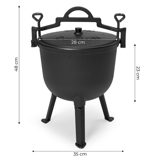 Multi Garden Liveni gvozdeni kotlić 10l, lovački lonac VK10L BLACK