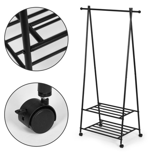 Modern Home Čiviluk sa dve police, modernhome GH-207 BLACK