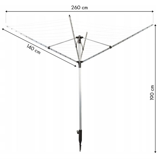 Modern Home Veliki baštenski sušač za veš, 4JM-60MAC