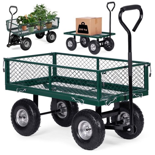 Multi Garden Transportna kolica za baštu 200 kg sa bočnim panelima koji se otvaraju, točkovi na naduvavanje 1017
