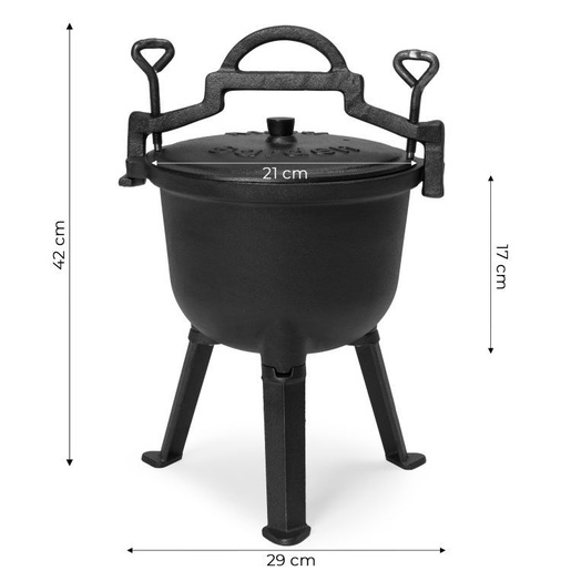 Multi Garden Liveni gvozdeni kotlić 5l, lovački lonac VK5L BLACK