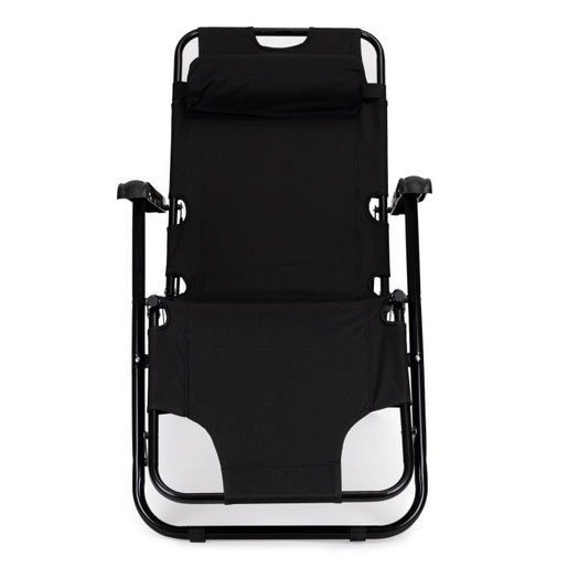 Multi Garden Baštenska ležaljka sa naslonom za glavu, sklopive konstrukcije, crna, ZRL010 BLACK