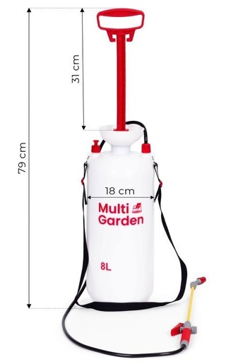Multi Garden Prskalica sa pritiskom 8l baštenska ručna 2.2-2.5 bar dugačak nastavak, pumpa sa klipom RS-S8001A