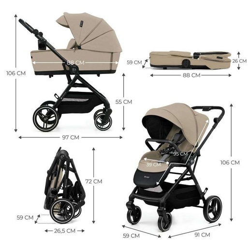Kinderkraft kolica yoxi 2u1 sand beige KSYOXI00BEG2000