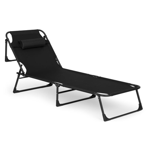 Multi Garden Sklopiva baštenska ležaljka za pecanje sa jastukom, crna, GBFB-3FW66