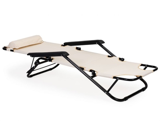 Multi Garden Baštenska ležaljka sa naslonom za glavu, sklopive konstrukcije, bež, ZRL010 BEIGE
