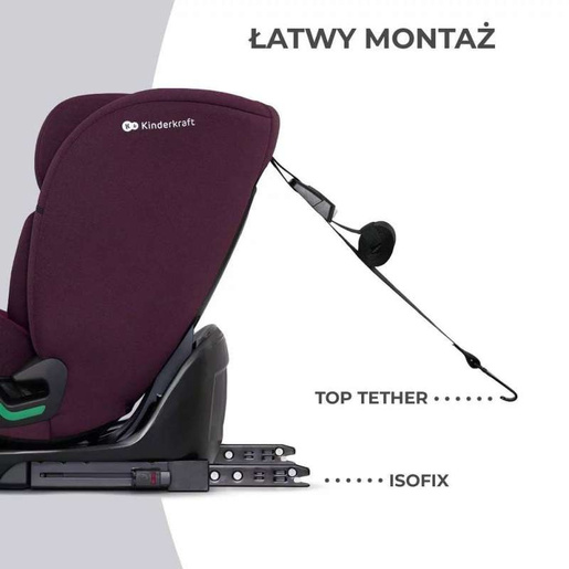 Kinderkraft Auto sedište oneto3 76-150cm cherry pearl KCONE300RED0000