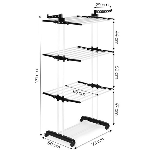 Modern Home Vertikalni sklopivi sušač za veš sa točkićima, JM-N601