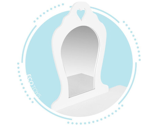 Eco Toys Veliki sto za šminkanje sa okruglim ogledalom za decu FH-KF200011-WWH