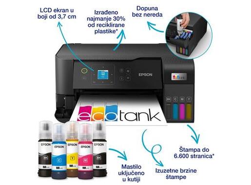 Epson multifunkcionalni inkjet štampač EcoTank L3560, C11CK58403