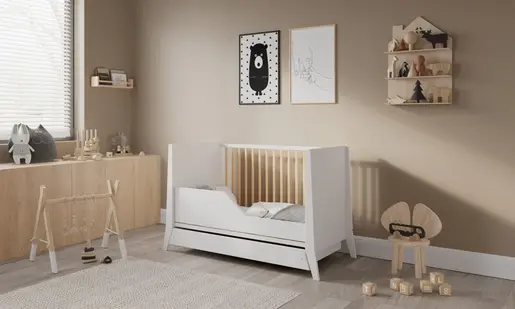 Lettino Cosmo 120X60 White Pine + Fioka