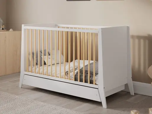 Lettino Cosmo 120X60 White Pine + Fioka