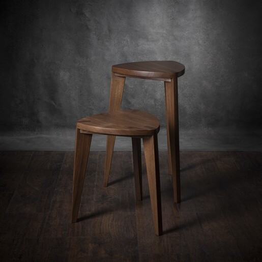 Meda furniture Takai set pomoćnih stočića od orahovine – visoki set 45cm i 60cm