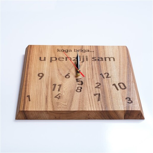 Meda furniture Drveni personalizovani zidni sat U penziji