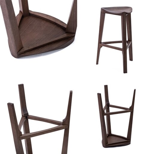 Meda furniture Drvena barska stolica Orah 40cm