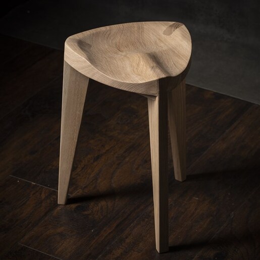 Meda furniture Drvena hoklica Hrast izdubljena M