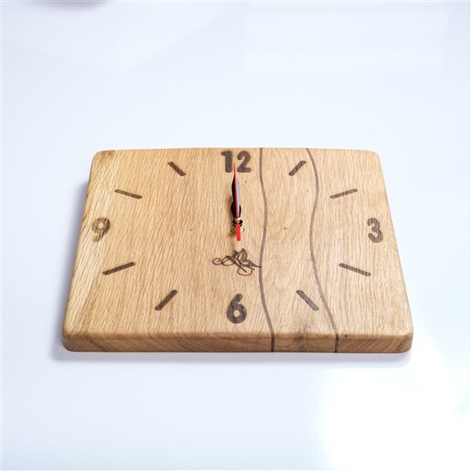 Meda furniture Drveni zidni sat Crtice i brojke