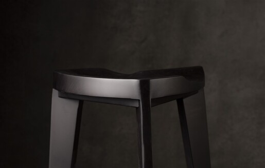 Meda furniture Drvena Barska stolica crna