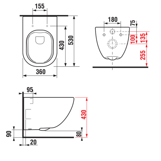 Jika Mio White Rimless WC šolja konzolna 36x53x35 8.2071.4.000.000.1