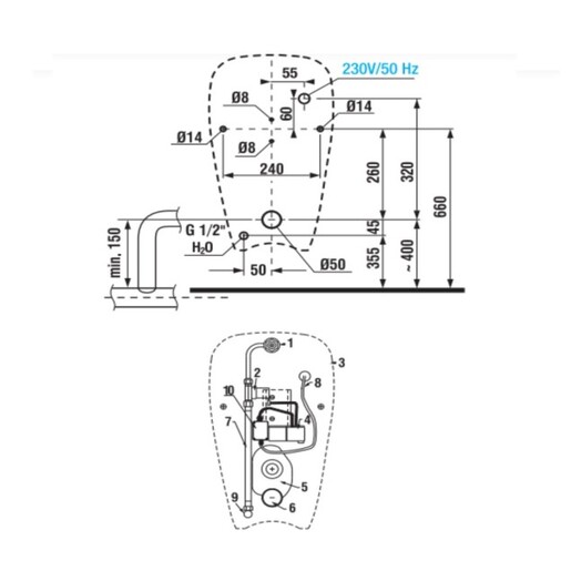 Jika Golem Antivandal White pisoar sa integrisanim senzorskim mehanizmom za ispiranje 30,5x53,5x34 sa skrivenim dovodom, skrivenim odvodom i vidljivim kačenjem 8.4307.0.000.483.1