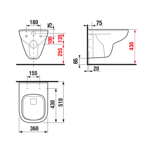 Jika Deep White WC šolja konzolna 51x36x36,5 8.2061.4.000.000.1