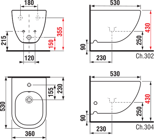 Jika Mio White bide konzolni sa rupom za bateriju 36x53x34 8.3171.2.000.302.1