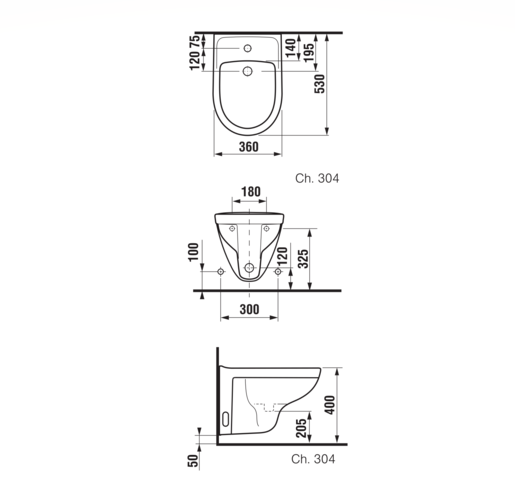 Jika Lyra Plus White bide konzolni 36x53x35 sa rupom za bateriju i sa prelivom 8.3038.1.000.302.1